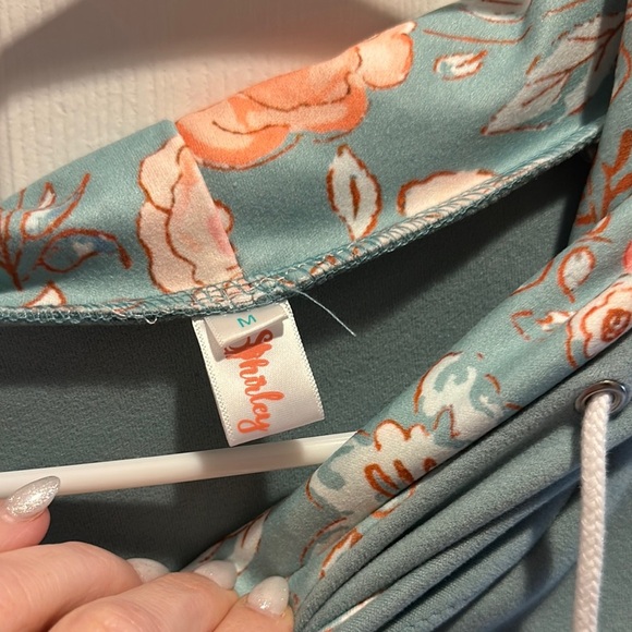 Green and Pink Floral Sleeve Hoodie - Picture 5 of 6